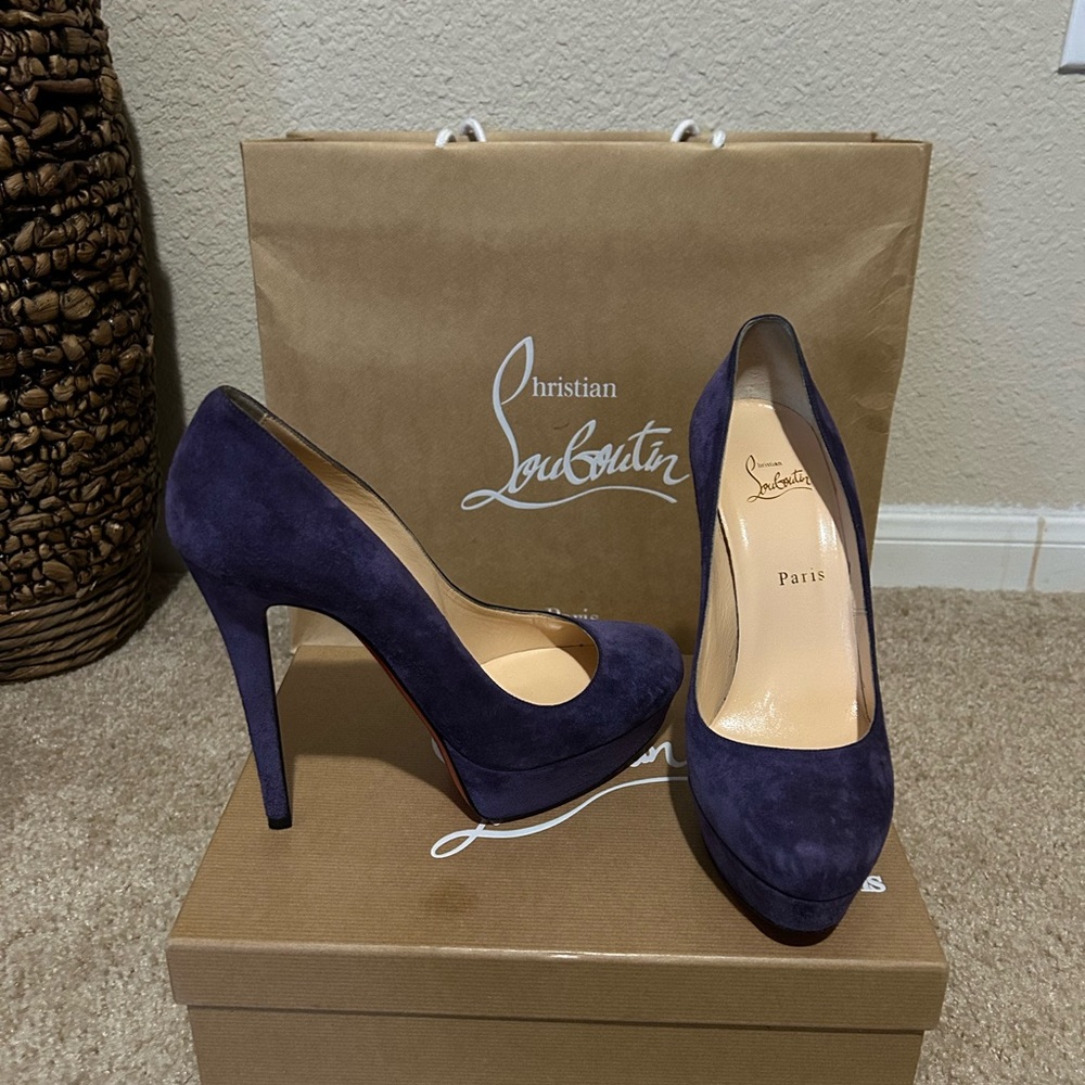 Christian Louboutin Deep Purple Suede Heels